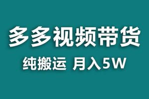 拼多多视频带货 纯搬运一个月搞了5w佣金，小白也能操作 送工具