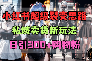 小红书超级裂变思路，私域卖货新玩法，日引300+购物粉