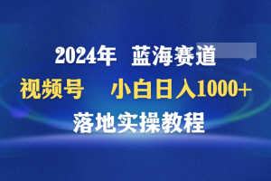2024年蓝海赛道 视频号 小白日入1000+ 落地实操教程