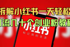 拆解小红书一天轻松引流几十个创业粉教程