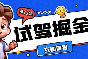 最新首发4s店试驾项目日入500＋，无限试驾 一次168，一天可试驾三个4s店【详细教程】