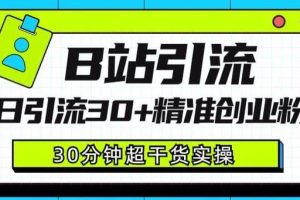 B站视频引流课程：日引30+精准粉详细教程