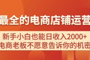 咸鱼电商店铺运营教学，新手小白也能日收入2000+，电商老板不愿意告诉你的机密