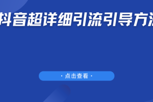 抖音超详细引流引导方法
