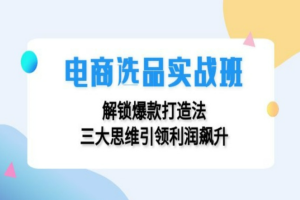 电商选品实战班：解锁爆款打造法，三大思维引领利润飙升